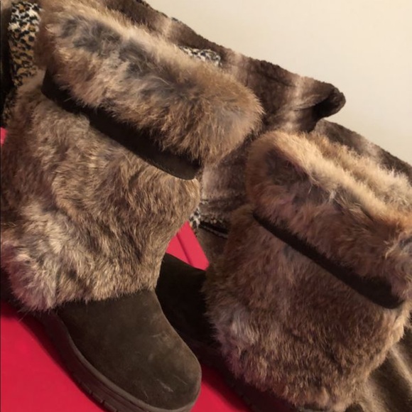 Bear Paw size 8 Rabbit fur boots - Picture 3 of 8